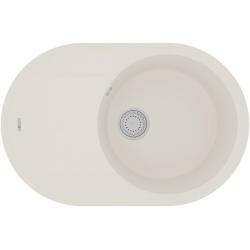 Мойка кухонная Lemark LACHA 760, 50х76х19,7 см, врезная, кварцгранит, овальная, цвет жасмин, без отверстия под смеситель, с крылом, оборачиваемая, слив-перелив, врезная в столещницу, для кухни