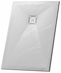 Душевой поддон RGW Stone Tray ST-W, 80х150х2,5 см, прямоугольный, из искусственного камня, низкий, цвет: белый, с антискользящим рельефным покрытием, без бортика
