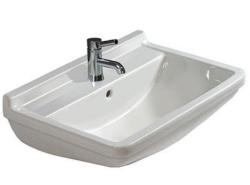 Раковина DURAVIT Starck 3, медицинская, 60х45х19 см, подвесная, прямоугольная, санфарфор, цвет белый, 1 намеченное отверстие под смеситель, без перелива