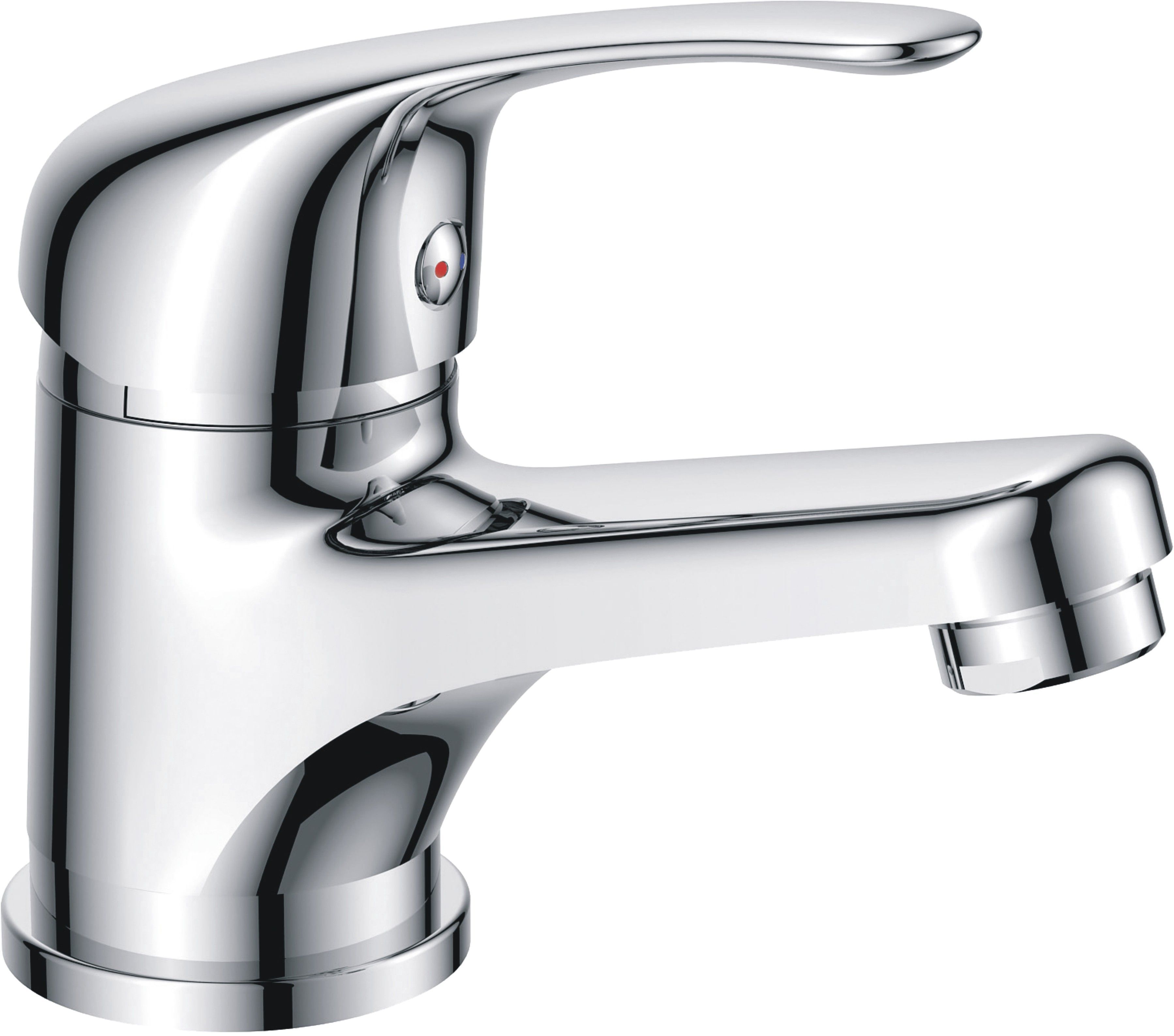 Смеситель для умывальника HAIBA однозахватный, неповоротный, латунный, длина 107 мм, латунь, цвет хром