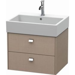 Тумба/шкафчик для консоли/столешницы Duravit Brioso под раковину 52х55х44,2 см, подвесная, ДСП, цвет: лен/хром, 2 выдвижных ящика, прямоугольная