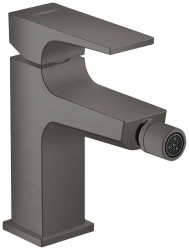 Смеситель для биде Hansgrohe Metropol однорычажный, керамический, фиксированный излив, длина 12,9 см, латунь, цвет шлифованный черный хром, без шланга/лейки Смеситель для биде Hansgrohe Metropol однорычажный, керамический, фиксированный излив, длина 12,9 см, латунь, цвет шлифованный черный хром, без шланга/лейки