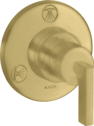Вентиль Axor Citterio Trio/Quattro запорный/переключающий, с рычаговой рукояткой, скрытого монтажа, настенный, круглый, латунь, цвет: шлифованная медь, встраеваемый/встроенный, для ванны/душа