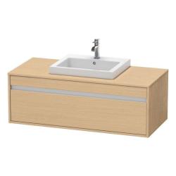 Тумба под раковину для консоли/столешницы Duravit Ketho 120х55х42,6 см, подвесная, ДСП, цвет: натуральный дуб, 1 выдвижной ящик, для встраиваемой сверху раковины, прямоугольная