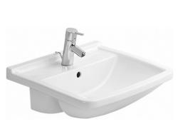 Раковина DURAVIT Starck 3 WonderGliss, 55х46х20 см, полувстраиваемая, прямоугольная, санфарфор, цвет белый, с 1 отверстием под смеситель, антигрязевое покрытие, слив/перелив