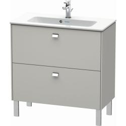 Тумба под раковину Duravit Brioso, 82х38,9х68,3 см, напольная, цвет: бетонно-серый/хром, 2 выдвижных ящика, ДСП, прямоугольная, левая/правая, в ванную комнату