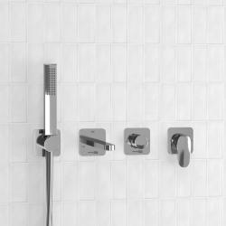 Смеситель для ванны/душа WasserKRAFT Weida, однорычажный, встраиваемый, керамический, неповоротный, длина излива 218 мм, латунь, цвет хром