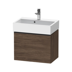 Тумба под раковину Duravit D-Neo, 58,4х37,2х44 см, подвесная, 1 выдвижной ящик, ДСП, цвет: орех темный, шкафчик навесной, прямоугольная, правая/левая, в ванную комнату