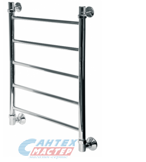 Полотенцесушитель 600 х400 мм Indigo Line LLW60-40 1" дюйм. водяной, универсальное подключение, из нержавеющей стали, форма лесенка прямая, настенный, цвет хром, для ванны, вертикальный, к стояку горячей воды, отопления