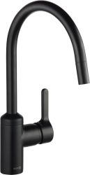 Смеситель для кухни/мойки KLUDI BINGO STAR, однорычажный, поворотный, латунный, с выдвижным изливом,  длина излива 215 мм, латунь, цвет черный матовый