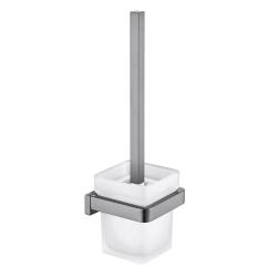 Ершик для унитаза ABBER Westen настенный, материал: нержавеющая сталь/стекло/пластик, для туалета/унитаза, ванную комнату/туалет, цвет матовое стекло/никель AA1732NG