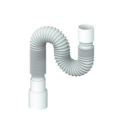 Труба гофрированная Unicorn 40х40/50 800 мм без гайки, для сифона, полипропилен, цвет белый