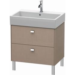 Тумба под раковину Duravit Brioso, 72х47,9х68,5 см, напольная, цвет: лен/хром, 2 выдвижных ящика, ДСП, прямоугольная, левая/правая, в ванную комнату