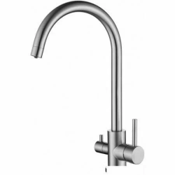 Смеситель для кухни G-lauf ZAP18-C090 с подключением к фильтру, излив поворотный, нержавеющая сталь