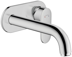 Смеситель для раковины Hansgrohe Vernis Blend, скрытого монтажа, встраиваемый/настенный, однорычажный, фиксированный излив, длина 20,7 см, керамический, латунь, цвет хром, без донного клапана