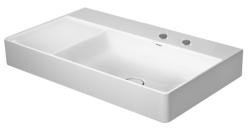 Раковина DURAVIT DuraSquare 80х47х14,5 см, накладная, прямоугольная, керамика DuraCeram, с крылом, чаша справа, цвет белый, 2 отверстия под смеситель, без перелива, правая