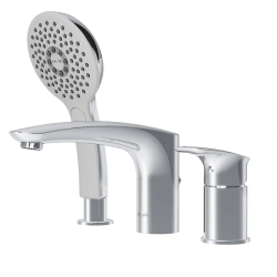 Смеситель для ванны/душа AM.PM Inspire 2.0 на борт ванны, однорычажный, неповоротный, длина излива 124 мм, латунь, цвет хром