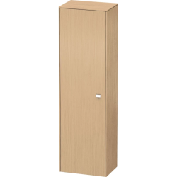 Пенал Duravit Brioso L, 52x36x177 см, подвесной, (левый), с дверцей, с полкой, со стеклянными полками, цвет: натуральный дуб/хром, в ванную комнату
