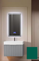 Тумба Cezares Premium Plisse, 50х45х27 см, подвесная, 1 выдвижной ящик, цвет зеленый, шкафчик навесной, механизм доводчика, прямоугольная