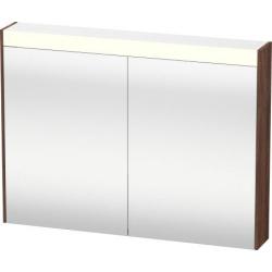 Зеркальный шкаф Duravit Brioso, 82х76х14,8 см, подвесной, цвет: орех темный, зеркало с подсветкой LED/ЛЭД, выключатель/розетка, с 2 распашными дверцами/двухстворчатый, 2 стеклянные полки, прямоугольный