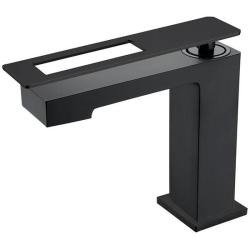 Смеситель для раковины/умывальника Boheme Q, однорычажный, неповоротный, керамический, длина излива 132 мм, латунь, цвет черный