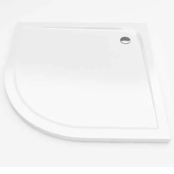 Душевой поддон Excellent Sense Compact, 100х100 см, четверть круга, акриловый, низкий, белый, без антискольжения, с бортиком, литой, литьевой, для душа