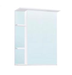 Зеркальный шкаф GRADEONIKA "Гиацинт 550", 55х15х70 см, без подсветки, подвесной, цвет белый, зеркало, открытые полки, прямоугольный, левый, левосторонний