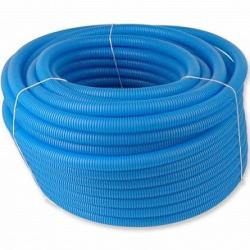Труба гофрированная Gekon ПНД для 20-й полимерной трубы, синяя, бухта 50 метров