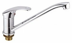 Смеситель для кухни/мойки LEDEME, однорычажный, поворотный, латунный, длина излива 265 мм, латунь, цвет хром