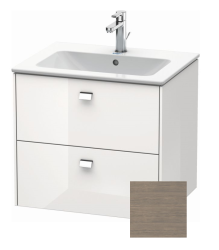 Тумба под раковину для консоли/столешницы Duravit Brioso 62х48х44,2 см, подвесная, ДСП, цвет: дуб терра/хром, 2 выдвижных ящика, прямоугольная