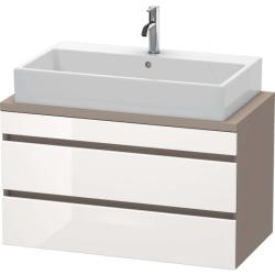 Тумба под раковину для консоли/столешницы Duravit DuraStyle 90х47,8х51,2 см, подвесная, ДСП, цвет: белый глянец/базальт, 2 выдвижных ящика, прямоугольная