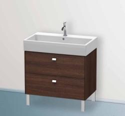 Тумба под раковину Duravit Brioso, 78,4х45,9х57 см, напольная, цвет: каштан темный/хром, 2 выдвижных ящика, ДСП, прямоугольная, левая/правая, в ванную комнату