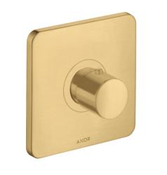 Смеситель для душа Axor Citterio M, термостатический, скрытого монтажа, настенный, без излива/шланга/лейки, квадратный, латунный, цвет шлифованное золото, с термостатом, встроенный/встраиваемый/термостатный
