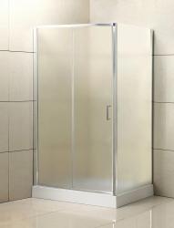 Душевой уголок BelBagno Uno, 120х90 см, без поддона, прямоугольная, угловой, стекло текстурное, (без сифона) без крыши, раздвижной, стеклянный, алюминиевый профиль (хром)