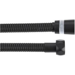 Душевой шланг ROSE 150 см, 1/2” и 1/2”  (черный) для душа/лейки/ванны, в металлической/железной оплетке, без лейки, внутренняя резьба