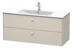 Тумба под раковину Duravit Brioso, 122х47,9х69,1 см, напольная, цвет: серо-коричневый, 2 выдвижных ящика, ДСП, прямоугольная, левая/правая, в ванную комнату