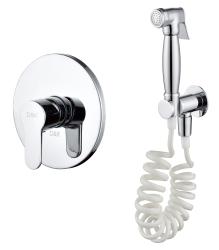 Смеситель для душа D&K Rhein Marx однорычажный, керамический, настенный, встраиваемый, без излива, с гигиеническим душем (душевым шлангом/лейкой), латунь, хром, для душа/ванной