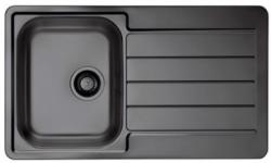 Мойка кухонная ALVEUS LINE MONARCH 20 ANTHRACITE 86х50х16 см, врезная/встраиваемая сверху, с крылом, нержавеющая сталь с PVD покрытием, прямоугольная, цвет антрацит, с отверстием под смеситель