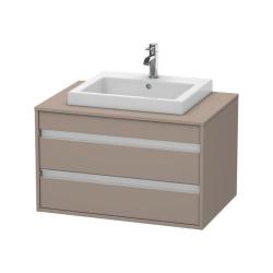 Тумба под раковину для консоли/столешницы Duravit Ketho 80х55х49,6 см, подвесная, ДСП, цвет: базальт, 2 выдвижных ящика, для встраиваемой сверху раковины, прямоугольная