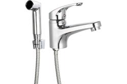 Смеситель для раковины/умывальника Orange OneLife, однорычажный, с гигиеническим душем, неповоротный, керамический, длина излива 151 мм, полимерный, цвет хром