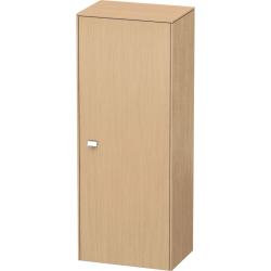 Пенал Duravit Brioso R, 27х19,6х91,1 см, подвесной/напольный, (правый), с дверцей/одностворчатый, с полкой, со стеклянными полками, цвет: натуральный дуб/хром, в ванную комнату