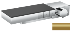 Смеситель для душа Axor Edge, термостатический, 3 потребителя, комбинированного/наружнего/скрытого монтажа, настенный, без излива/шланга/лейки, округлый, латунный, цвет полированная бронза, с термостатом