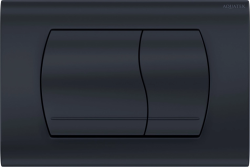 Кнопка смыва Aquatek KDI-0000049 прямоугольная, цвет черный, пластик, клавиша управления (клавиши прямоугольные) для сливного бачка, инсталляции унитаза, двойная, механическая, панель, универсальная, размер 245х165х13.5 мм