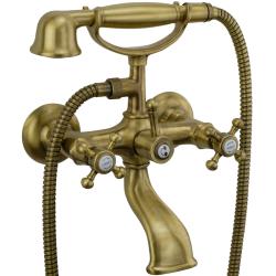 Смеситель для ванны/душа Migliore Lady, настенный, двухвентильный, неповоротный, длина 145 мм, керамический, латунь, цвет медь