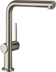 Смеситель для кухни/мойки Hansgrohe Talis M54, 270 1jet, однорычажный, керамический, с поворотным/вытяжным изливом, длина 21,5 см, латунь, цвет под сталь