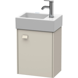 Тумба под раковину Duravit Brioso, 36,4х23,9х44,2 см, подвесная, с распашной дверцей, ДСП, цвет: серо-коричневый, шкафчик навесной, прямоугольная, правая, в ванную комнату