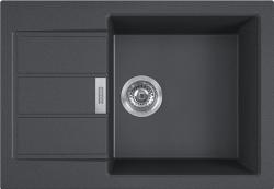 Мойка кухонная Franke SIRIUS 2.0 S2D 611-62/435, 62х43,5 см, врезная, тектонит (Tectonite®), прямоугольная, цвет оникс, без отверстия под смеситель, с крылом, оборачиваемая