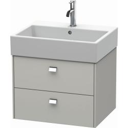 Тумба/шкафчик для консоли/столешницы Duravit Brioso под раковину 52х48х44,2 см, подвесная, ДСП, цвет: бетонно-серый/хром, 2 выдвижных ящика, прямоугольная