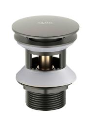 Донный клапан Aquatek AQ6002BGM с переливом, цвет оружейная сталь, click/clack, 66х78 мм латунь, для раковины/умывальника