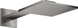 Верхний душ AXOR ShowerSolutions 250/250 1jet, с держателем, настенный монтаж, квадратный, с 1 режимом, размер 25х25 см, металлический, цвет: полированный черный хром, для душа/ванной